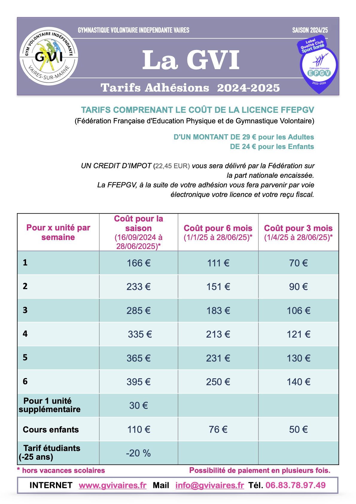 24 25 liste tarifaire par 3trim 1