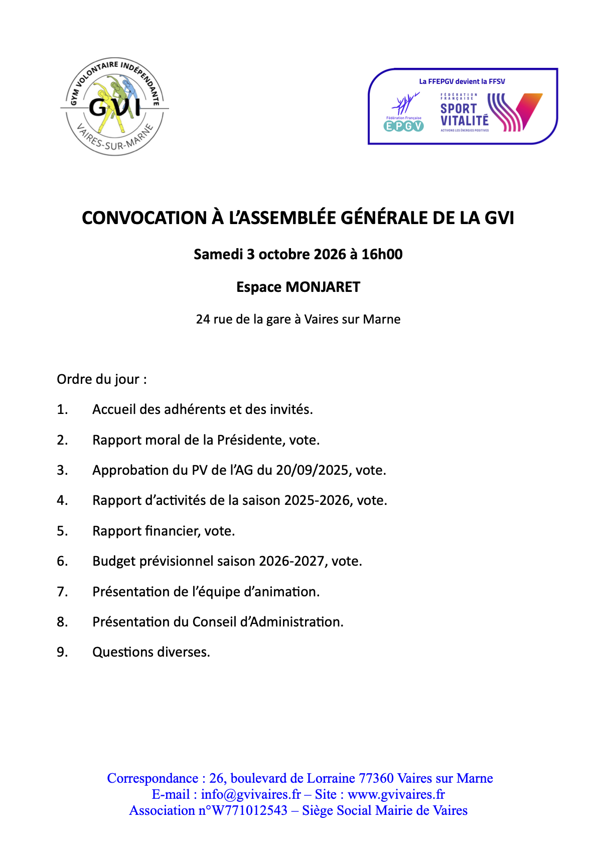 Convocation ag gvi 2026
